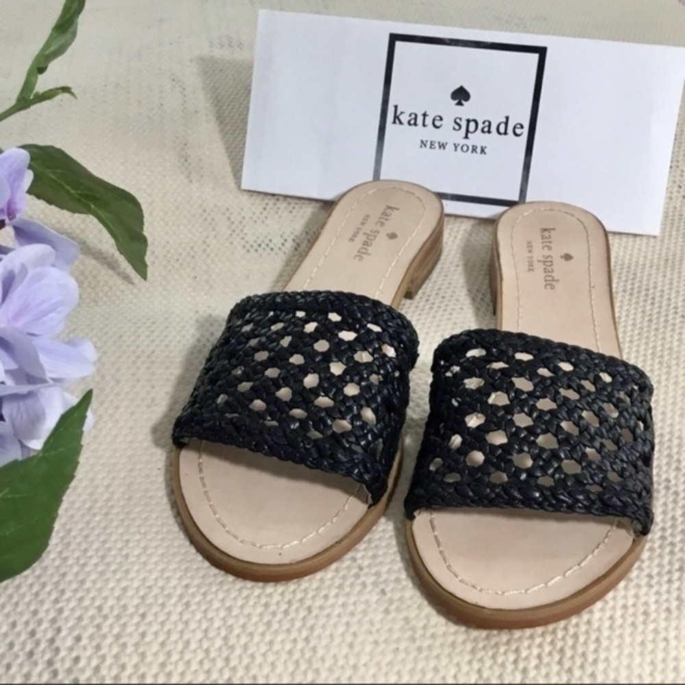 ♠️ Kate Spade Berlin Woven Leather Slides Sandals ♠️